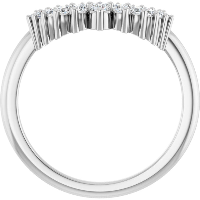 Platinum Round Lab-Grown Diamond Contour Band – 2.2mm Stones - view 2