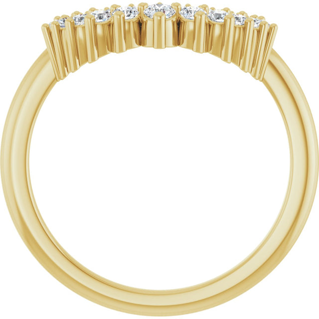 14K Gold Round Lab-Grown Diamond Contour Band – 2.2mm Stones - Yellow Gold - view 2