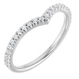 Platinum Round Lab-Grown Diamond Accented V Contour Band