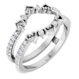 Platinum Round Natural Diamond Accented Heart Ring Guard