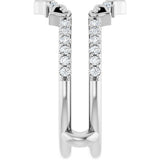 Platinum Round Natural Diamond Accented Heart Ring Guard - view 4