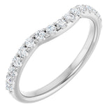 Platinum Round Natural Diamond Accented Contour Band – 1.1-2.5mm Stones