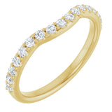 14K Gold Round Lab-Grown Diamond Accented Contour Band – 1.1-2.5mm Stones - Yellow Gold
