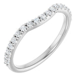 Platinum Round Lab-Grown Diamond Accented Contour Band – 1.1-2.5mm Stones