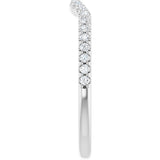 Platinum Round Lab-Grown Diamond Accented Contour Band – 1.1-2.5mm Stones - view 4