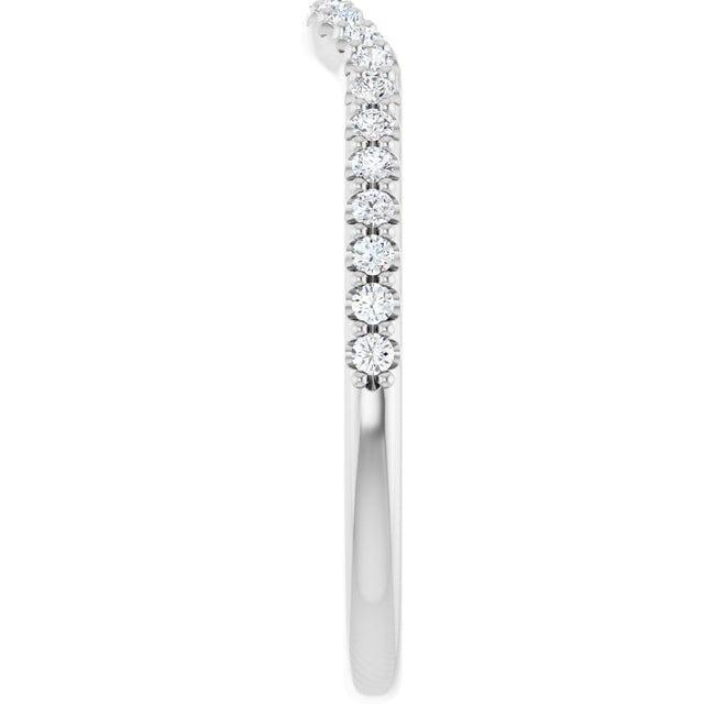 Platinum Round Lab-Grown Diamond Accented Contour Band – 1.1-2.5mm Stones - view 4