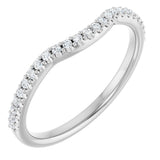 Platinum Round Natural Diamond Accented Contour Band – 1.1-2.5mm Stones