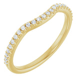 14K Gold Round Lab-Grown Diamond Accented Contour Band – 1.1-2.5mm Stones - Yellow Gold
