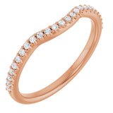 14K Gold Round Lab-Grown Diamond Accented Contour Band – 1.1-2.5mm Stones - Rose Gold
