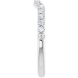 Platinum Round Lab-Grown Diamond Accented Contour Band – 1.1-2.5mm Stones - view 4