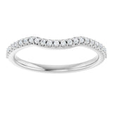 Platinum Round Lab-Grown Diamond Accented Contour Band – 1.1-2.5mm Stones - view 3