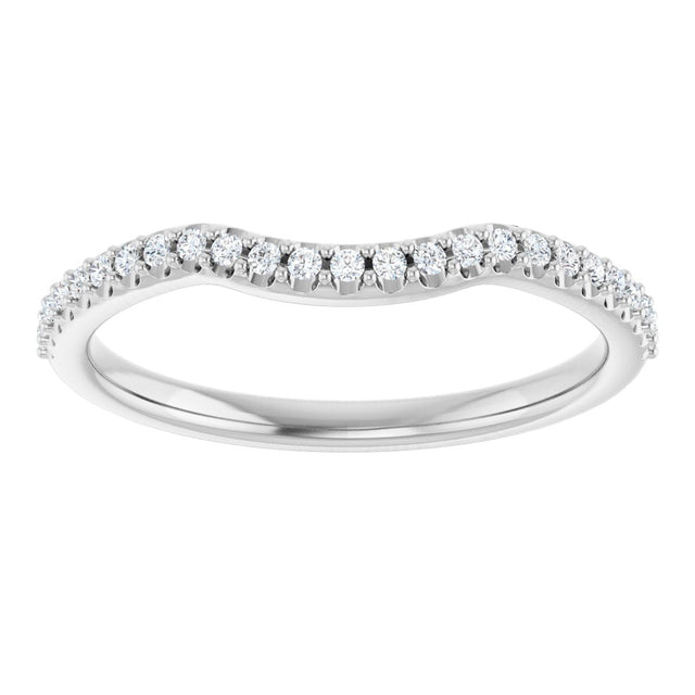 Platinum Round Lab-Grown Diamond Accented Contour Band – 1.1-2.5mm Stones - view 3