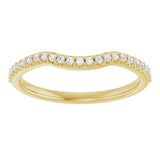 14K Gold Round Lab-Grown Diamond Accented Contour Band – 1.1-2.5mm Stones - Yellow Gold - view 3