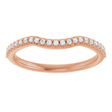 14K Gold Round Lab-Grown Diamond Accented Contour Band – 1.1-2.5mm Stones - Rose Gold - view 3
