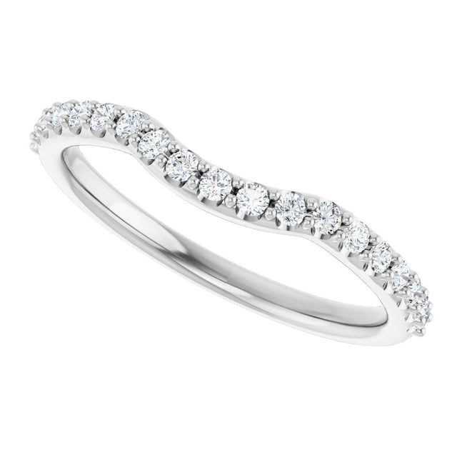 Platinum Round Lab-Grown Diamond Accented Contour Band – 1.1-2.5mm Stones - view 5