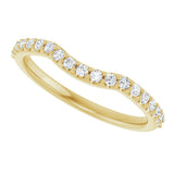 14K Gold Round Lab-Grown Diamond Accented Contour Band – 1.1-2.5mm Stones - Yellow Gold - view 5