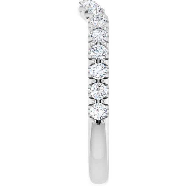 Platinum Round Lab-Grown Diamond Accented Contour Band – 1.1-2.5mm Stones - view 4
