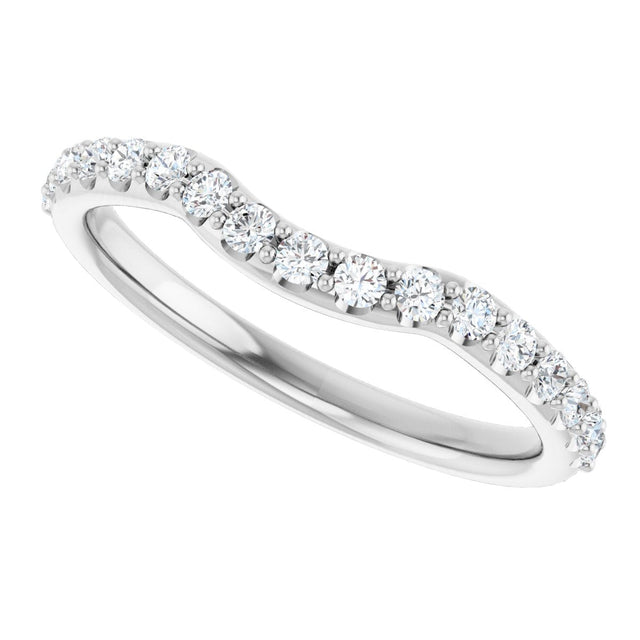 Platinum Round Lab-Grown Diamond Accented Contour Band – 1.1-2.5mm Stones - view 5