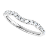 Platinum Round Natural Diamond Accented Contour Band – 1.1-2.5mm Stones - view 5