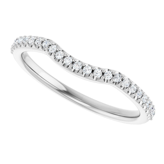 Platinum Round Lab-Grown Diamond Accented Contour Band – 1.1-2.5mm Stones - view 5
