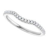 Platinum Round Natural Diamond Accented Contour Band – 1.1-2.5mm Stones - view 5