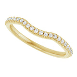 14K Gold Round Lab-Grown Diamond Accented Contour Band – 1.1-2.5mm Stones - Yellow Gold - view 5