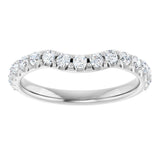 Platinum Round Lab-Grown Diamond Accented Contour Band – 1.1-2.5mm Stones - view 3