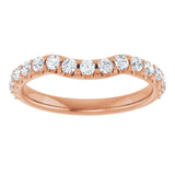 14K Gold Round Lab-Grown Diamond Accented Contour Band – 1.1-2.5mm Stones - Rose Gold - view 3