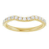 14K Gold Round Natural Diamond Accented Contour Band – 1.1-2.5mm Stones - Yellow Gold - view 3
