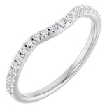 Platinum Round Natural Diamond Accented Contour Band – 1.1-2.5mm Stones