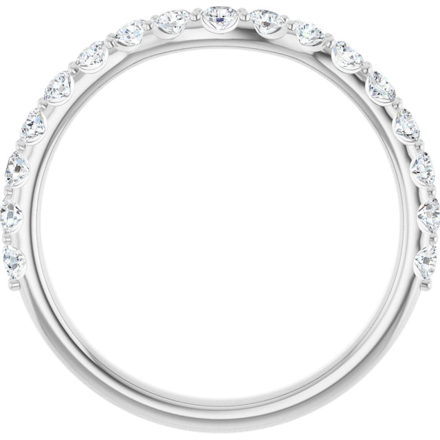 Platinum Round Lab-Grown Diamond Accented Contour Band – 1.1-2.5mm Stones - view 2
