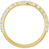 14K Gold Round Lab-Grown Diamond Accented Contour Band – 1.1-2.5mm Stones - Yellow Gold - view 2