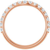 14K Gold Round Lab-Grown Diamond Accented Contour Band – 1.1-2.5mm Stones - Rose Gold - view 2