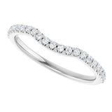 14K Gold Round Lab-Grown Diamond Accented Contour Band – 1.1-2.5mm Stones - White Gold - view 5