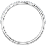 Platinum Round Lab-Grown Diamond Accented Contour Band – 1.1-2.5mm Stones - view 2
