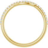 14K Gold Round Lab-Grown Diamond Accented Contour Band – 1.1-2.5mm Stones - Yellow Gold - view 2