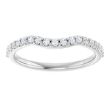 14K Gold Round Lab-Grown Diamond Accented Contour Band – 1.1-2.5mm Stones - White Gold - view 3