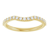 14K Gold Round Lab-Grown Diamond Accented Contour Band – 1.1-2.5mm Stones - Yellow Gold - view 3