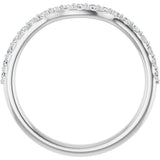 Platinum Round Lab-Grown Diamond Accented Contour Band – 1.1-2.5mm Stones - view 2