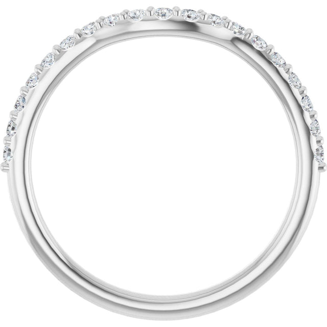 Platinum Round Lab-Grown Diamond Accented Contour Band – 1.1-2.5mm Stones - view 2