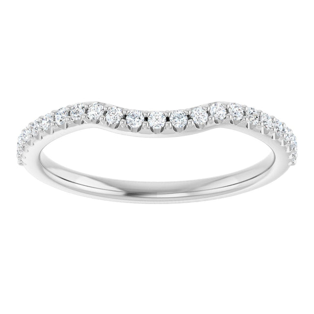Platinum Round Lab-Grown Diamond Accented Contour Band – 1.1-2.5mm Stones - view 3