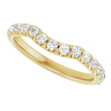 14K Gold Round Lab-Grown Diamond Accented Contour Band – 1.1-2.5mm Stones - Yellow Gold - view 5