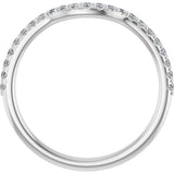 Platinum Round Lab-Grown Diamond Accented Contour Band – 1.1-2.5mm Stones - view 2