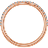14K Gold Round Lab-Grown Diamond Accented Contour Band – 1.1-2.5mm Stones - Rose Gold - view 2