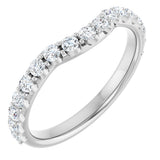 14K Gold Round Lab-Grown Diamond Accented Contour Band – 1.1-2.5mm Stones - White Gold