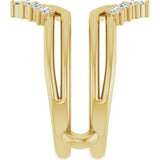 14K Gold Round Lab-Grown Diamond Accented Ring Guard - Yellow Gold - view 4