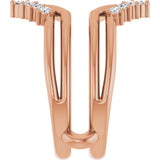14K Gold Round Lab-Grown Diamond Accented Ring Guard - Rose Gold - view 4