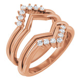 14K Gold Round Natural Diamond Accented Ring Guard - Rose Gold