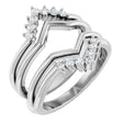 Platinum Round Natural Diamond Accented Ring Guard
