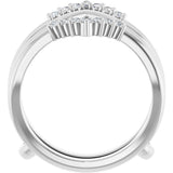 14K Gold Round Lab-Grown Diamond Accented Ring Guard - White Gold - view 2